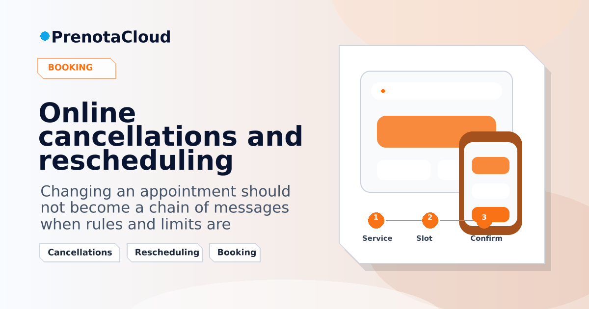 Online cancellations and rescheduling: clear rules for customers and the team calendar