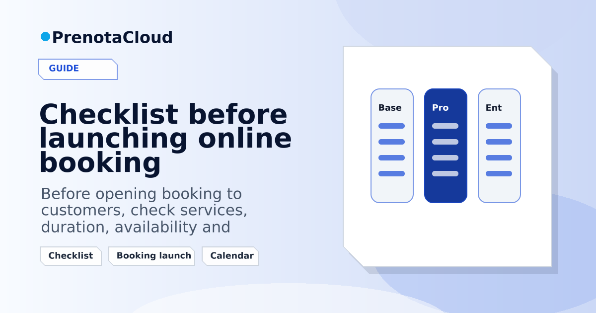 Checklist before launching online booking: what to check before going live