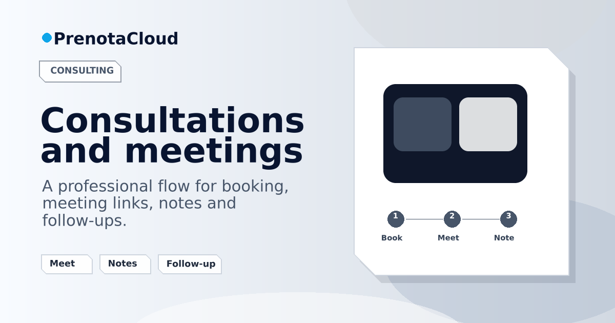 Online scheduling for consulting: availability, meetings and follow-up without endless emails