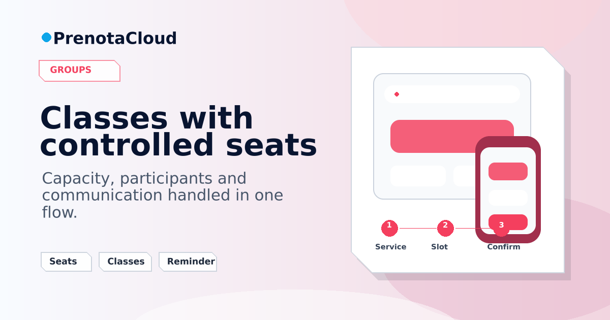 Booking classes and small-group events: seats, lists and confirmations without scattered sheets