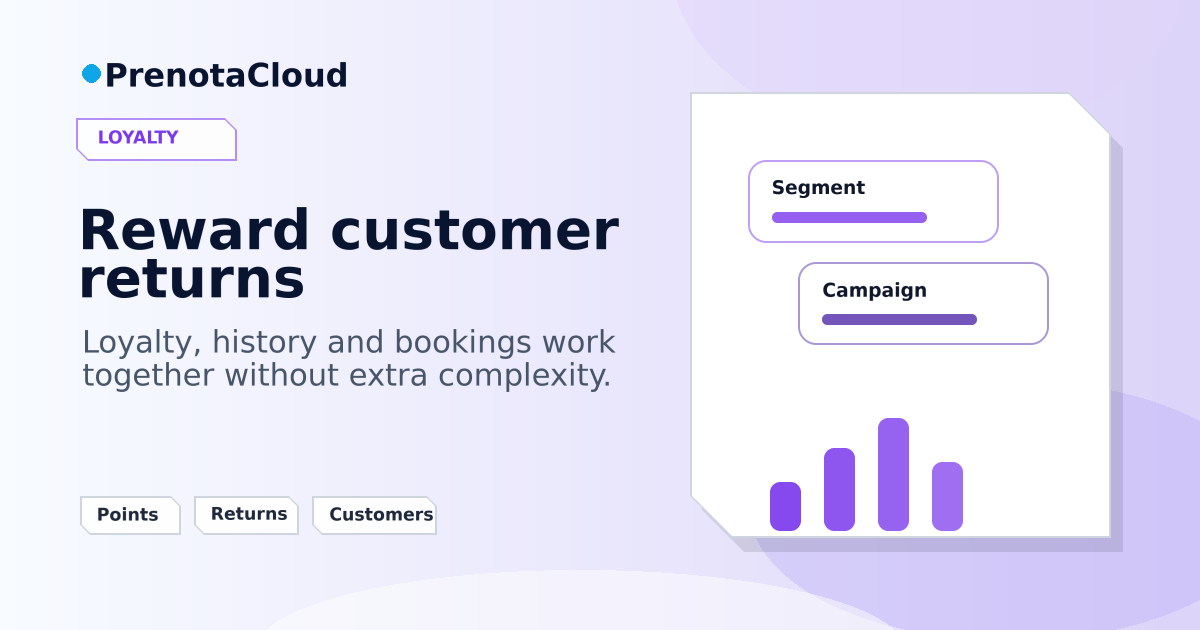 Loyalty cards and bookings: rewarding return visits without complicating team work