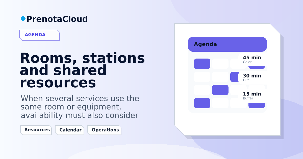 Rooms, stations and shared resources: avoiding overlaps in the calendar