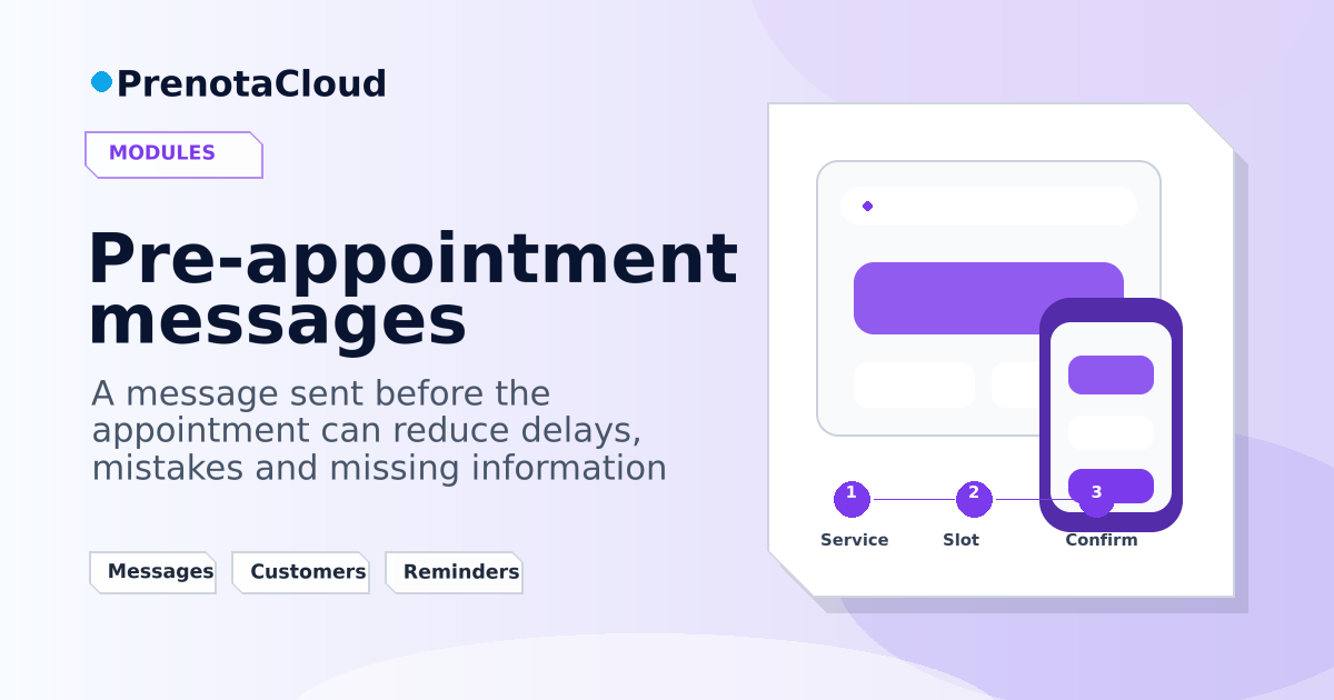 Pre-appointment messages: preparing the customer before they arrive