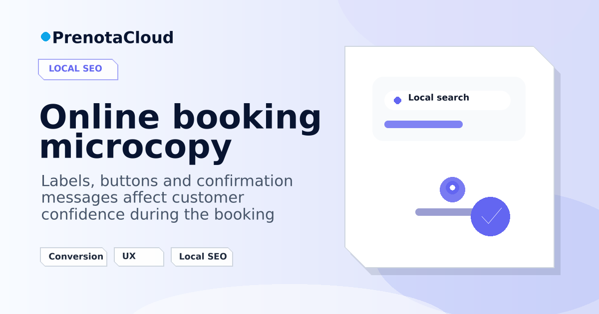 Online booking microcopy: short words that help customers complete the booking