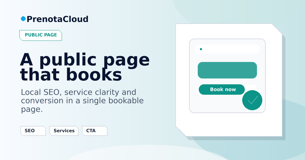 Bookable public pages: combining local SEO and conversion