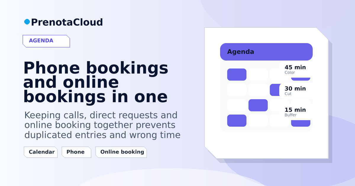 Phone bookings and online bookings in one calendar: how to avoid confusion