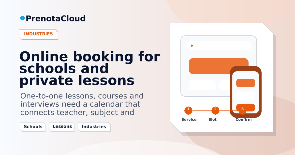 Online booking for schools and private lessons: organizing teachers, times and requests