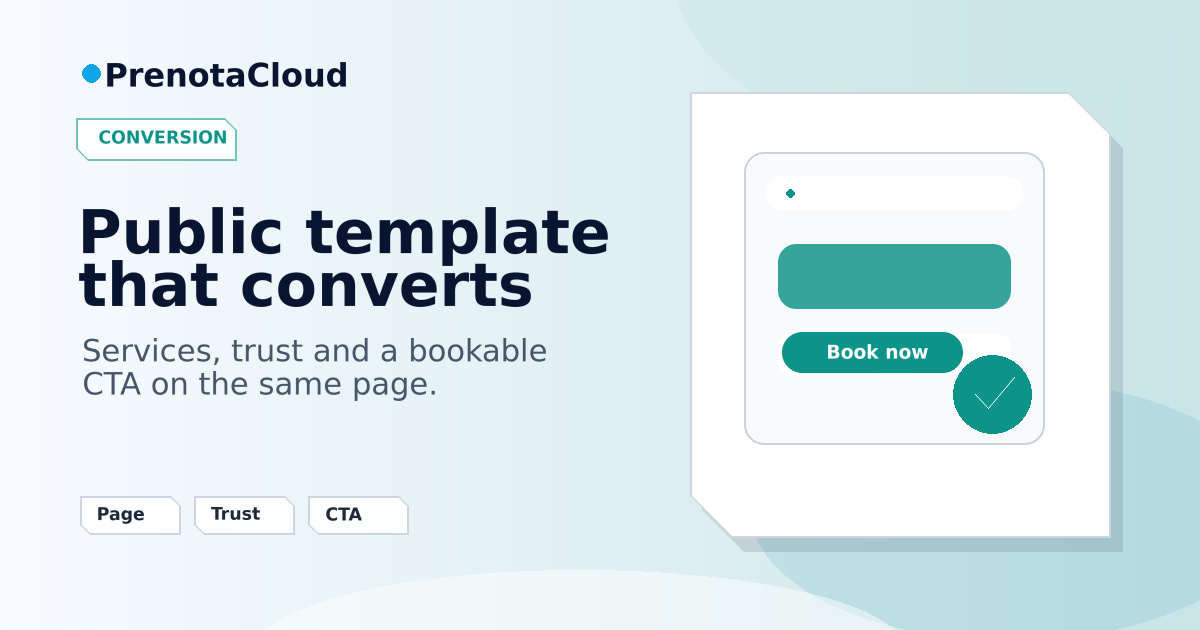 Public site templates for booking: what a converting page should include