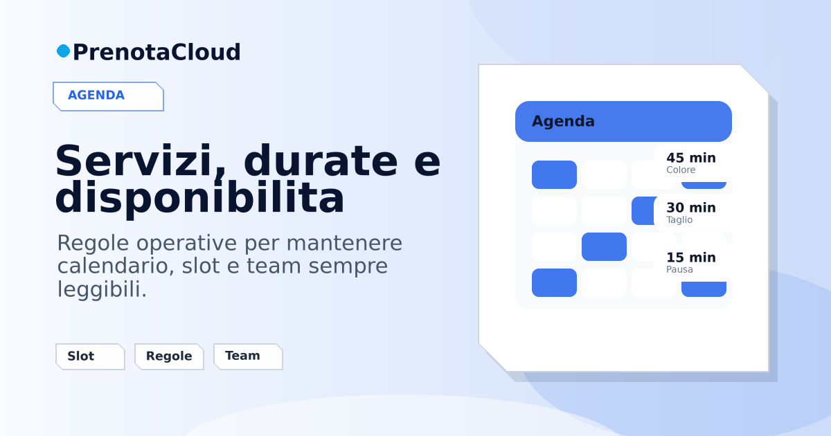Agenda appuntamenti: perche durate e regole contano piu del calendario