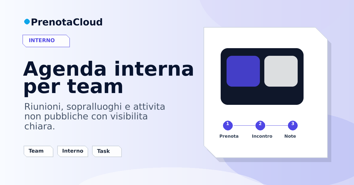 Agenda interna per team e aziende: coordinare appuntamenti non pubblici senza perdere visibilita