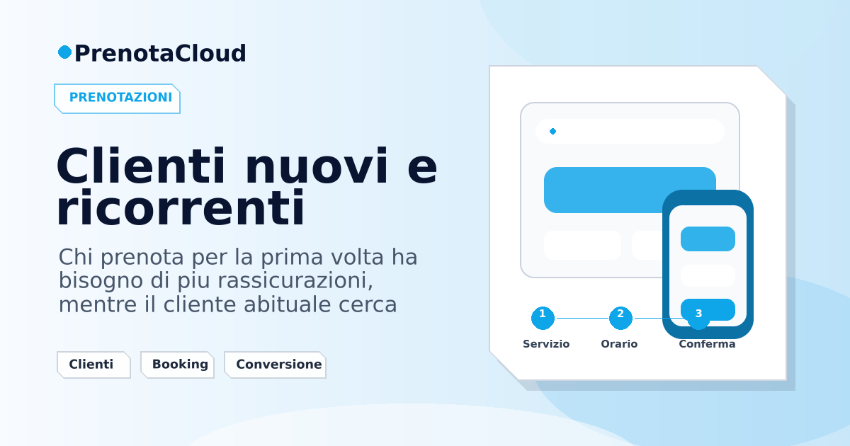 Clienti nuovi e ricorrenti: percorsi di prenotazione diversi per esigenze diverse