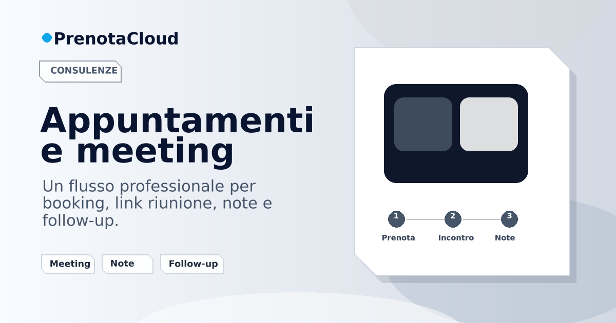 Agenda online per consulenze: disponibilita, meeting e follow-up senza scambi infiniti
