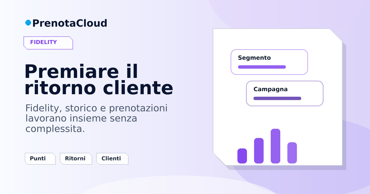 Fidelity Card e prenotazioni: premiare il ritorno senza complicare il lavoro del team