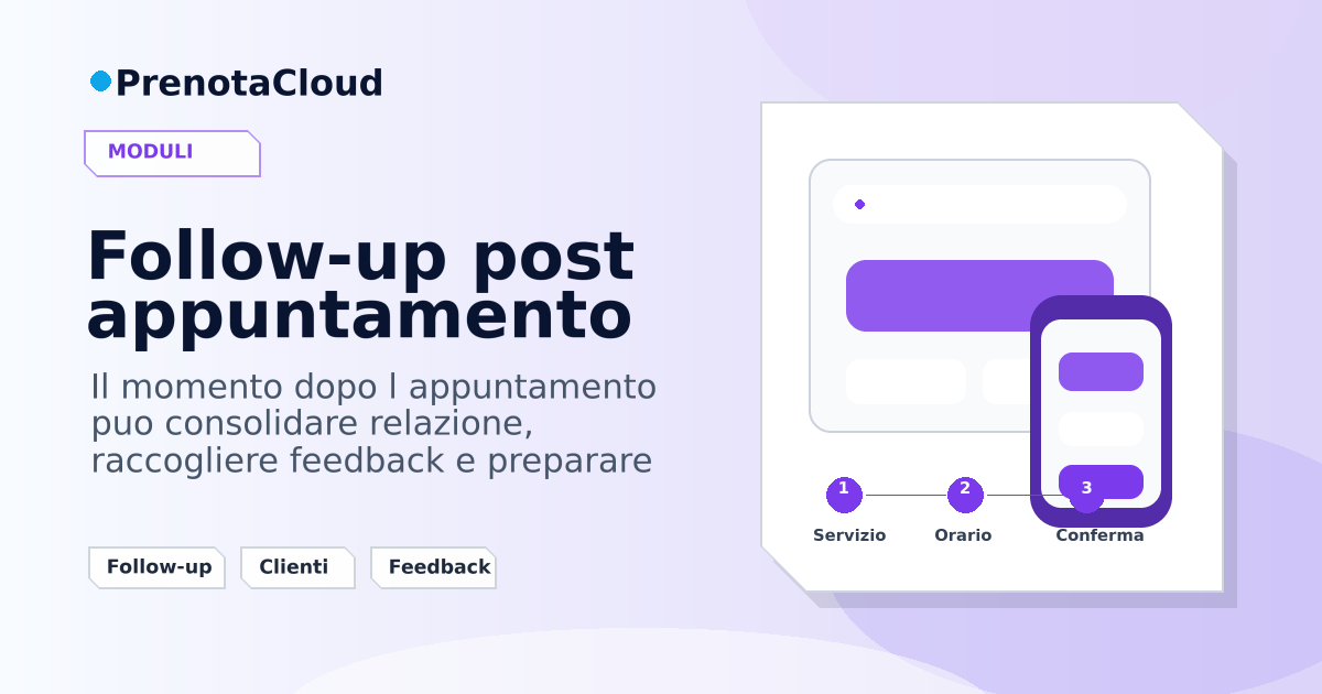 Follow-up post appuntamento: cosa inviare dopo la visita per aumentare ritorni e fiducia