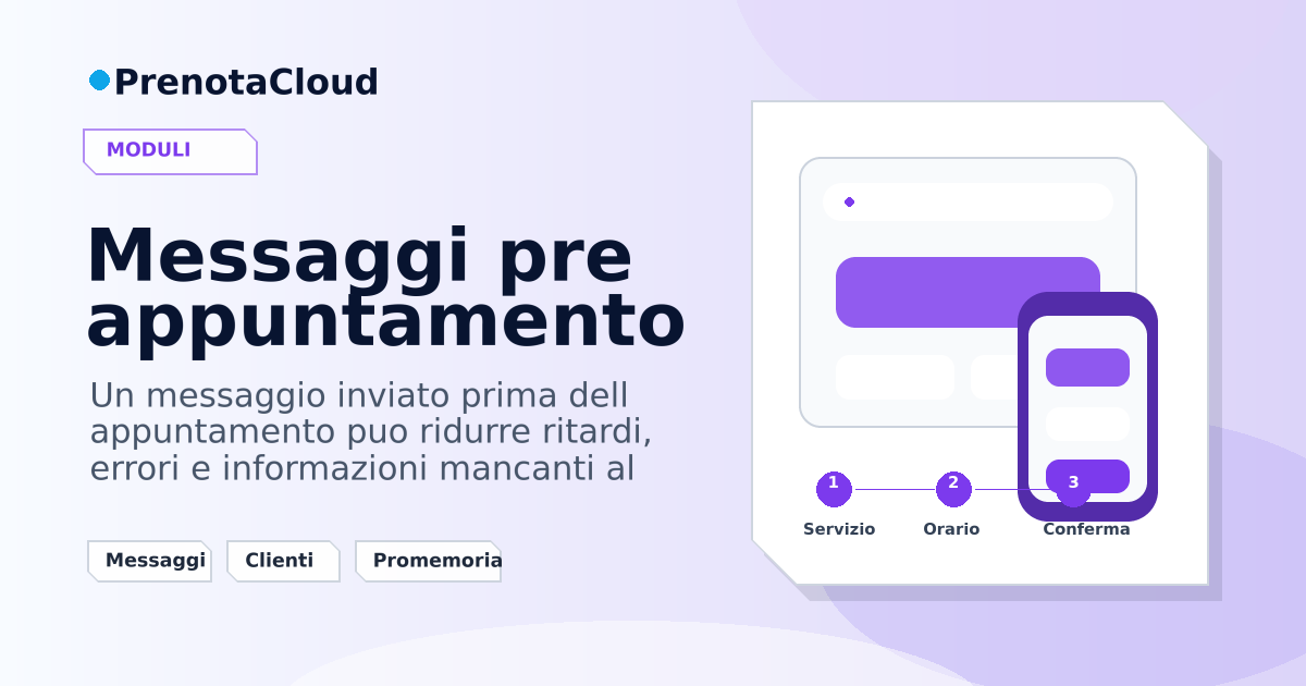 Messaggi pre appuntamento: preparare il cliente prima che arrivi in negozio