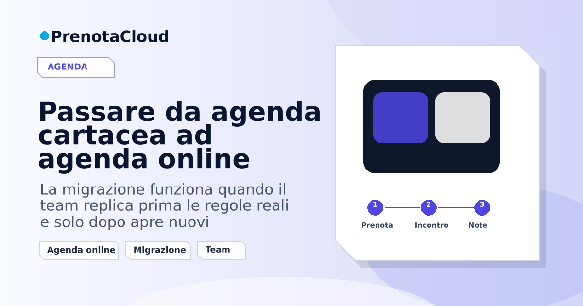 Passare da agenda cartacea ad agenda online: metodo graduale per non perdere controllo