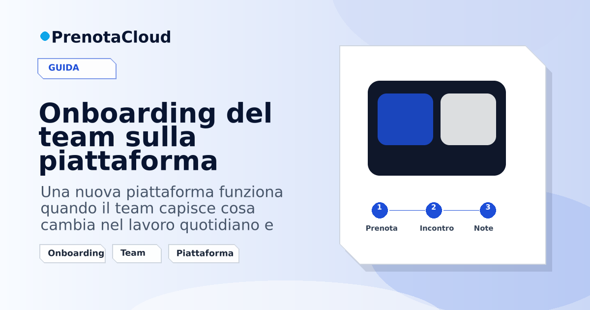 Onboarding del team sulla piattaforma: far usare agenda e clienti senza resistenze