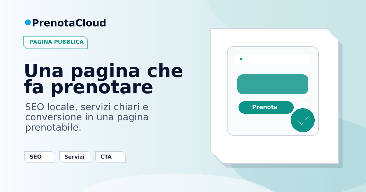 Pagina pubblica prenotabile: come unire SEO locale e conversione