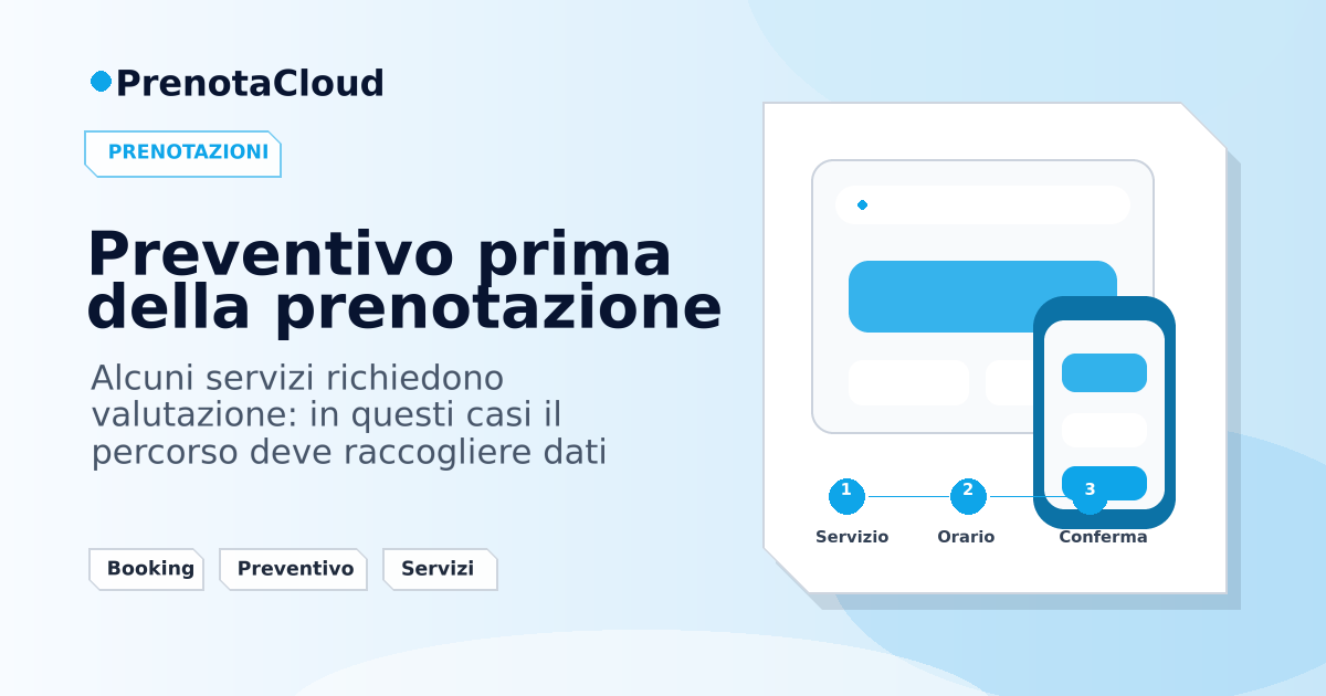 Preventivo prima della prenotazione: quando usare una richiesta invece dello slot diretto