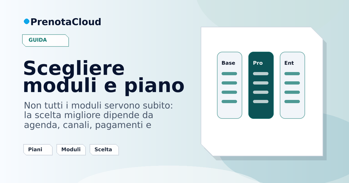 Scegliere moduli e piano: come decidere cosa attivare ora e cosa rimandare