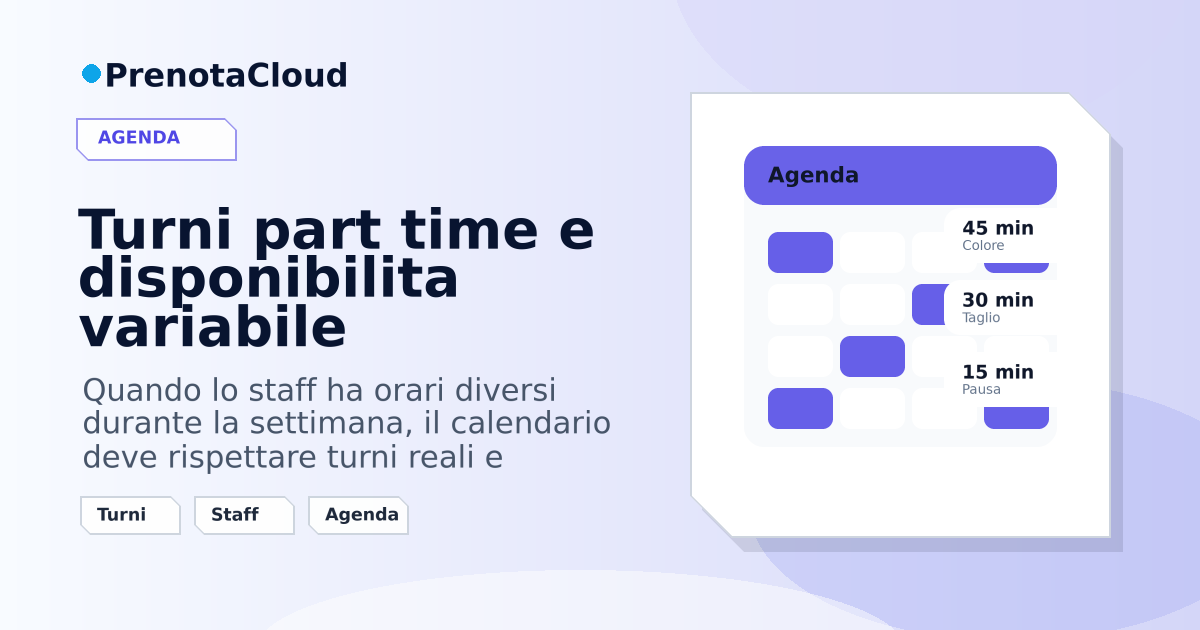 Turni part time e disponibilita variabile: rendere prenotabile il team senza errori